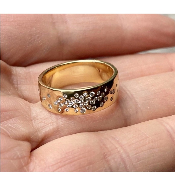 Ippolita 18K Gold Ring with Diamonds sz 7 - Picture 3 of 5